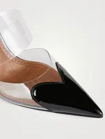 Heart Patent Leather And PVC Mules