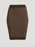 Mini Monogram Jacquard Pencil Skirt