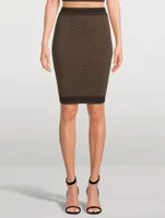 Mini Monogram Jacquard Pencil Skirt