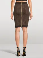 Mini Monogram Jacquard Pencil Skirt