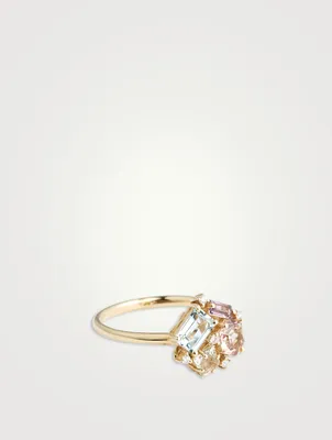 Amalfi 14K Gold Pastel Blossom Ring With Diamonds
