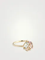 Amalfi 14K Gold Pastel Blossom Ring With Diamonds