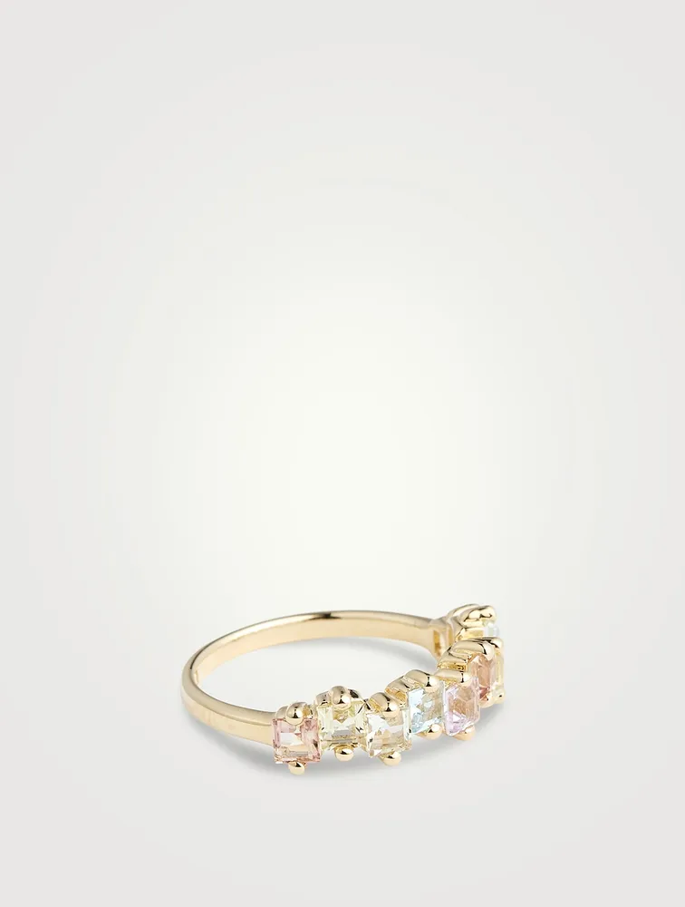 Cierra 14K Gold Pastel Mix Half Band Ring