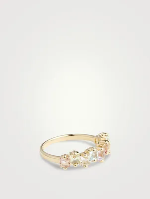 Cierra 14K Gold Pastel Mix Half Band Ring