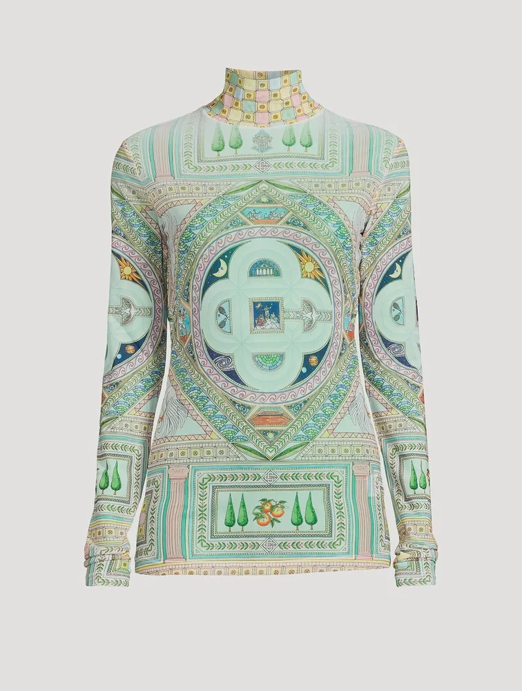 Mesh Turtleneck Le Labyrinthe Print