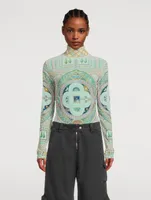 Mesh Turtleneck Le Labyrinthe Print