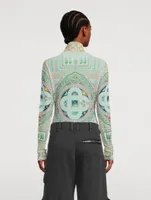 Mesh Turtleneck Le Labyrinthe Print