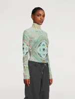Mesh Turtleneck Le Labyrinthe Print