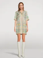 Silk Shirt Dress Le Labyrinthe Print