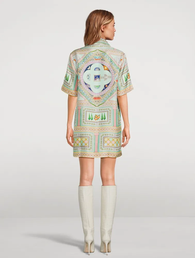 Silk Shirt Dress Le Labyrinthe Print