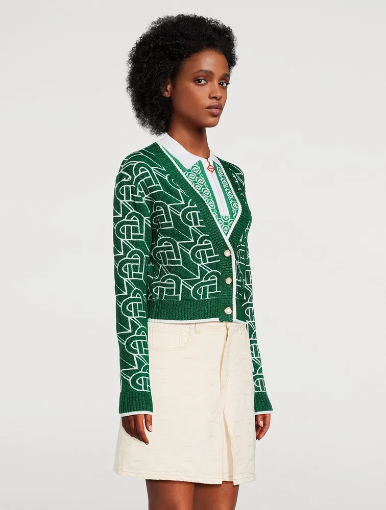 Jacquard Lurex Cardigan