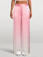Morning City View Wide-Leg Silk Trousers