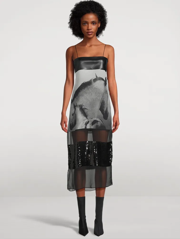 Mixed-Media Slip Dress Horse Photography Print