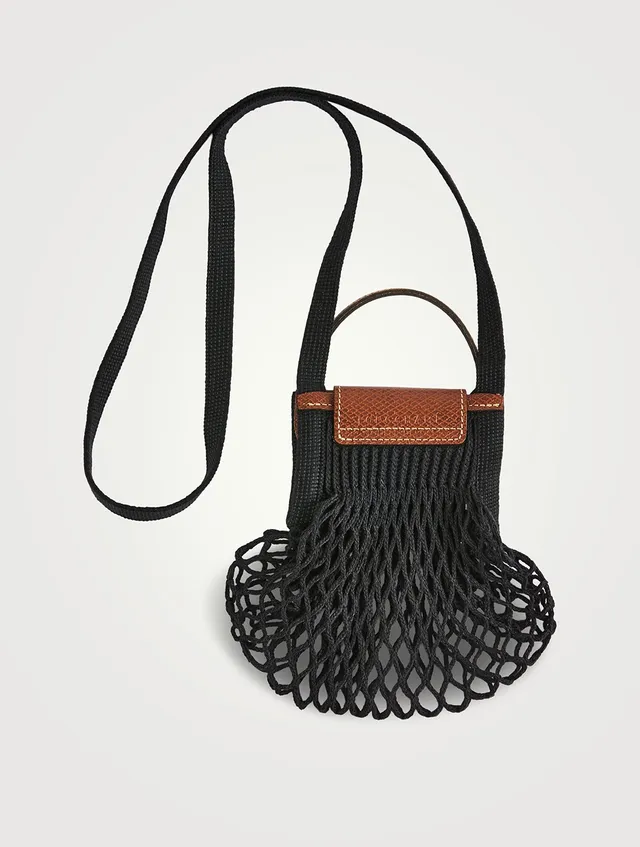 Longchamp Le Pliage Filet Top Handle Bag In Black
