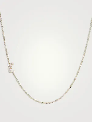 Love Letter 14K Gold E Initial Pavé Diamond Necklace