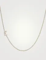 Love Letter 14K Gold E Initial Pavé Diamond Necklace