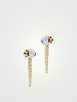 Bonheur 14K Gold Chain Earrings With Australian Opal