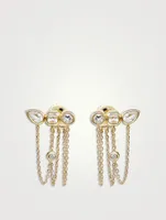 Cléo Jaeda 14K Gold Triple Chain Earring With Topaz