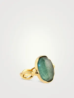 Cabochons Oval Rock Crystal Ring