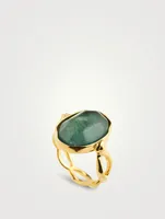 Cabochons Oval Rock Crystal Ring