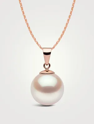 18K Rose Gold Pendant Necklace With South Sea Pearl