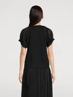 Satin Puff-Sleeve T-Shirt