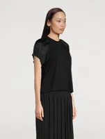 Satin Puff-Sleeve T-Shirt