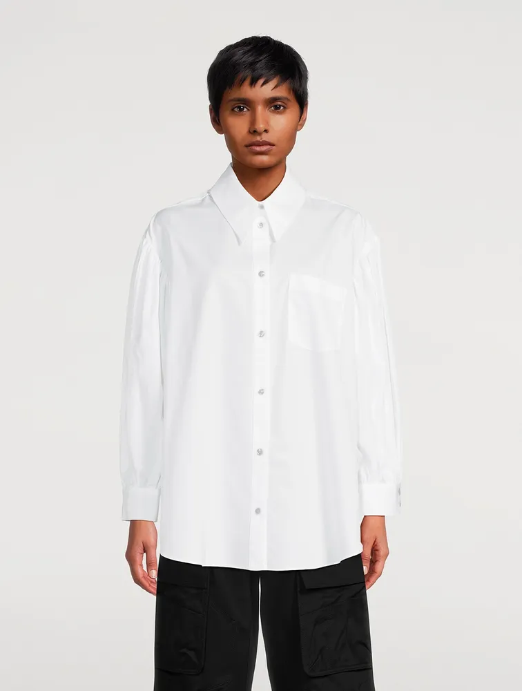 Puff-Sleeve Poplin Shirt