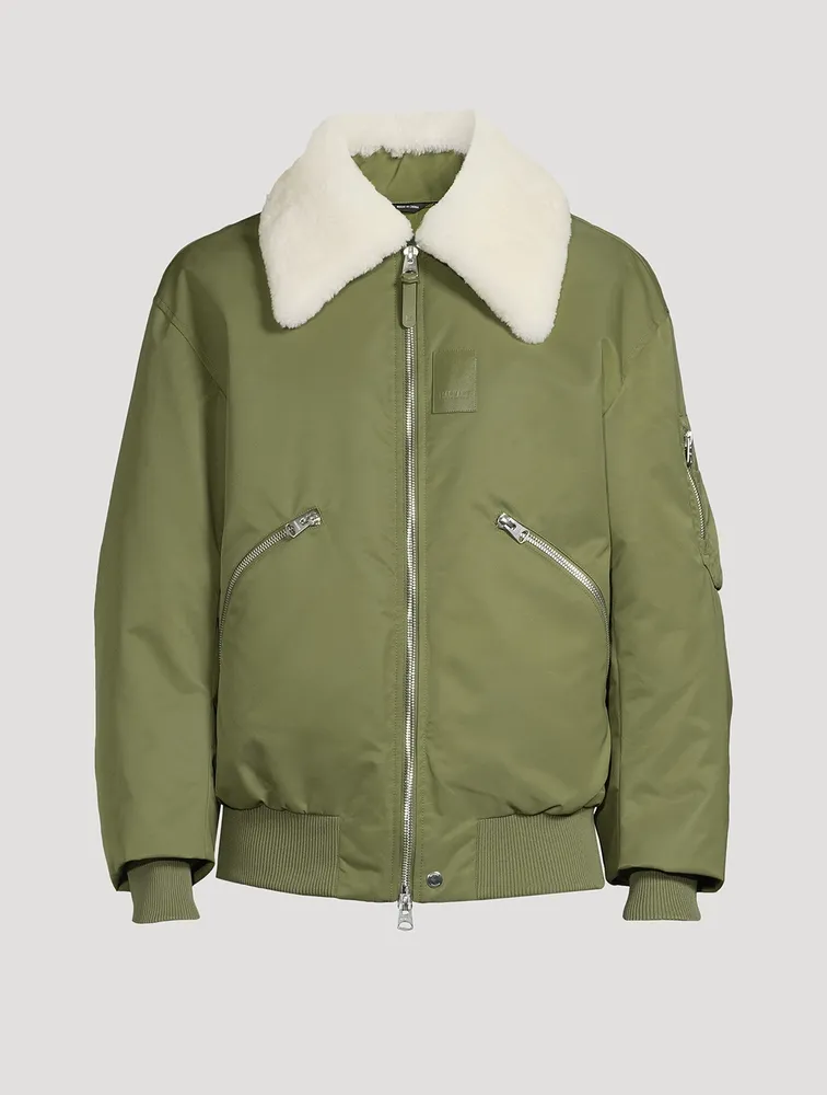 Francis Down Bomber Jacket With Shearling Collar