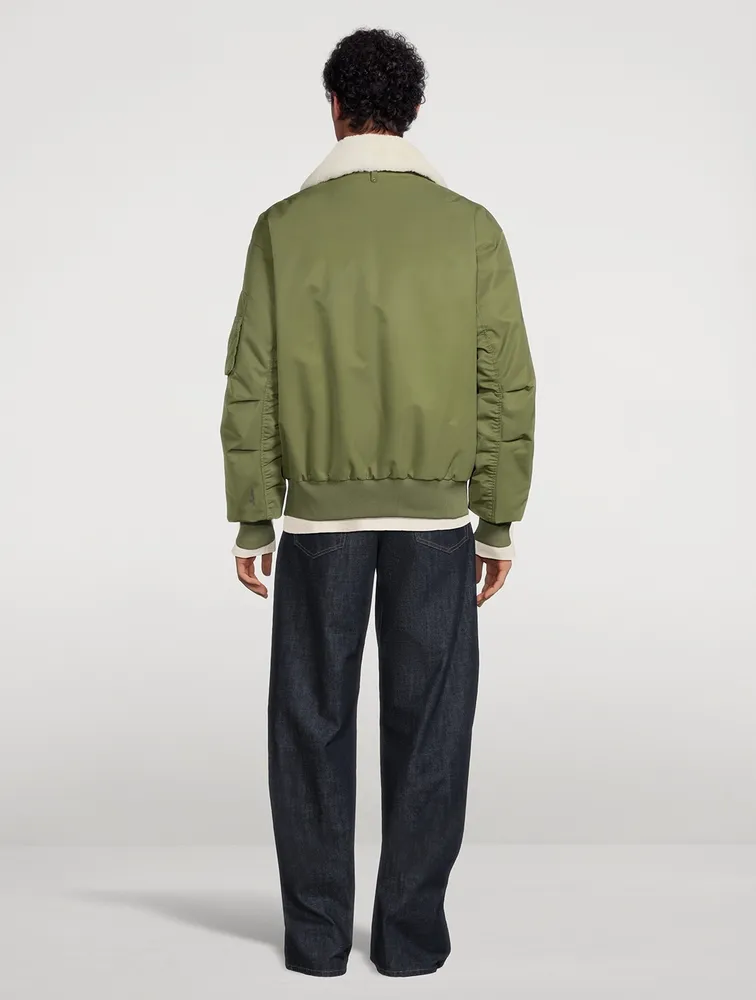 Francis Down Bomber Jacket With Shearling Collar