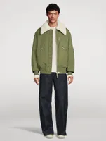 Francis Down Bomber Jacket With Shearling Collar