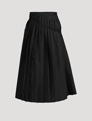 Pleated Foldover Midi Dress