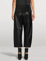 Faux Leather Wide-Leg Pants