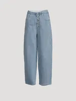 Cropped Balloon-Leg Jeans