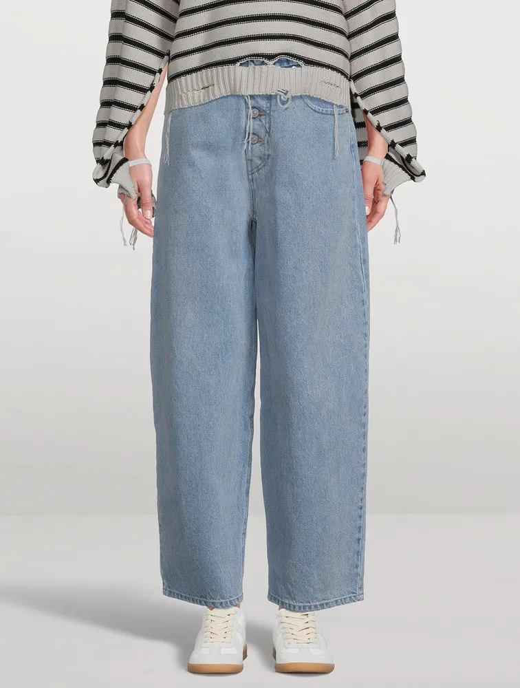 Cropped Balloon-Leg Jeans