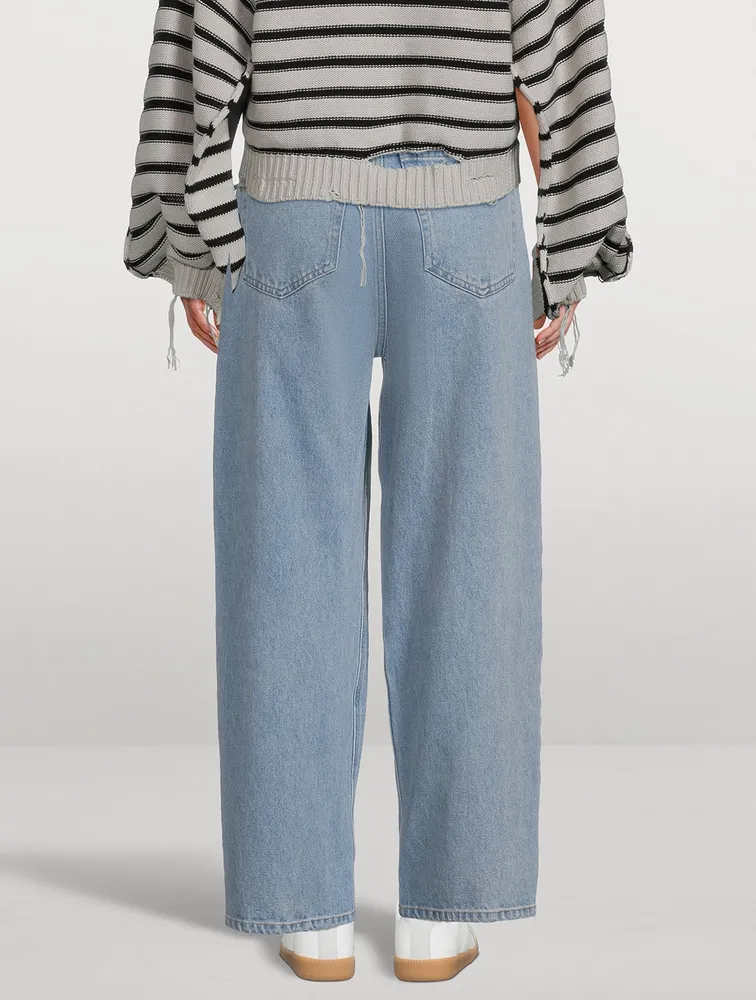 Cropped Balloon-Leg Jeans