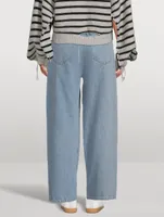 Cropped Balloon-Leg Jeans