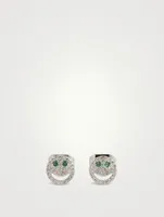 The Pavé Happy Face Stud Earrings