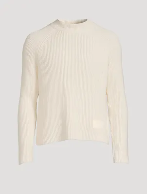 Cotton And Wool Sweater With Label