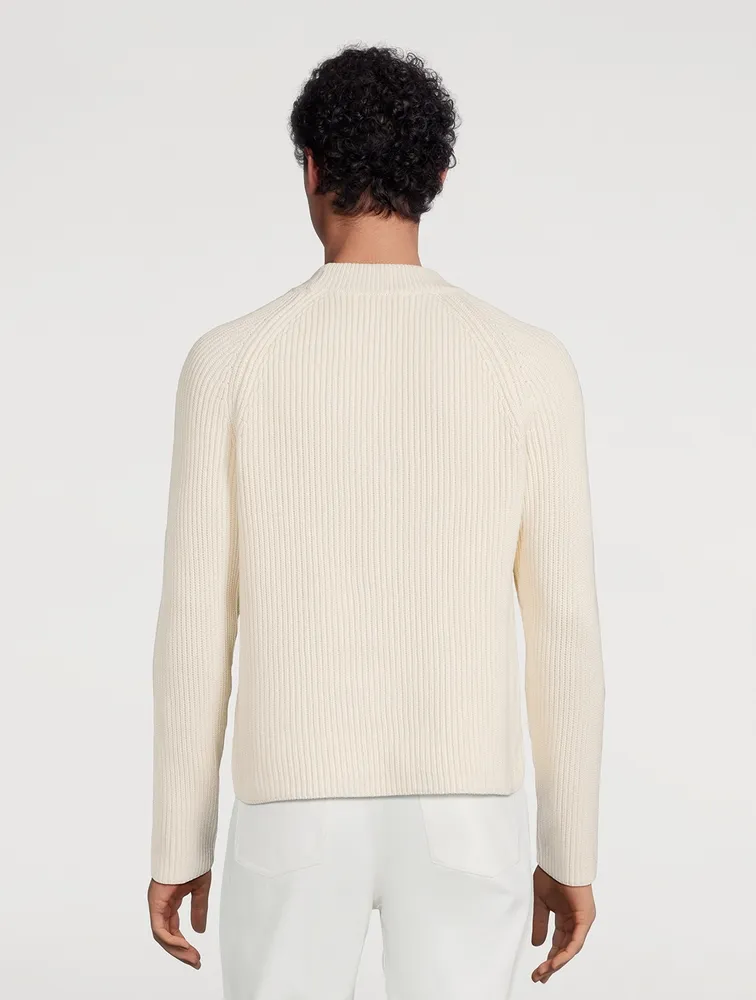 Cotton And Wool Sweater With Label