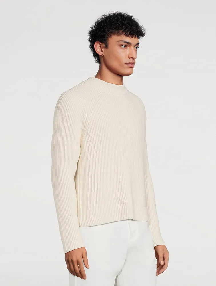 Cotton And Wool Sweater With Label