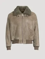 Suede Shearling Bomber