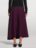 Boiled Merino Wool Midi Skirt