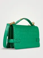 B-Buzz 24 Croc-Embossed Leather Crossbody Bag