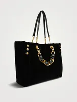 1945 Embellished Velvet Tote Bag