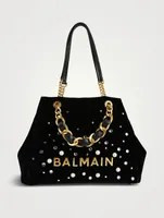 1945 Embellished Velvet Tote Bag