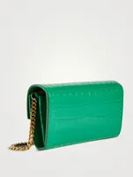 B-Buzz Croc-Embossed Leather Chain Wallet