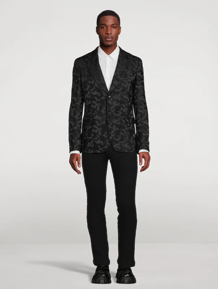 Single-Breasted Jacket Camo Print