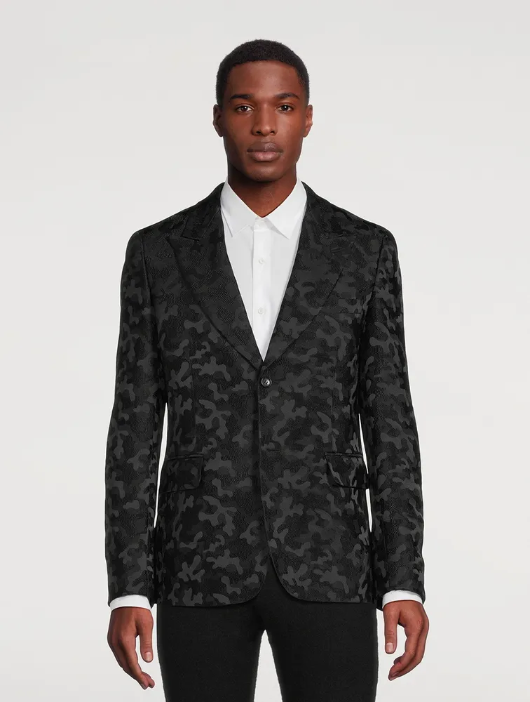 Single-Breasted Jacket Camo Print
