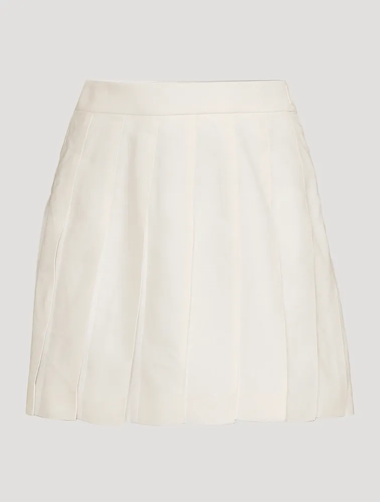 Pleated Linen Mini Skirt